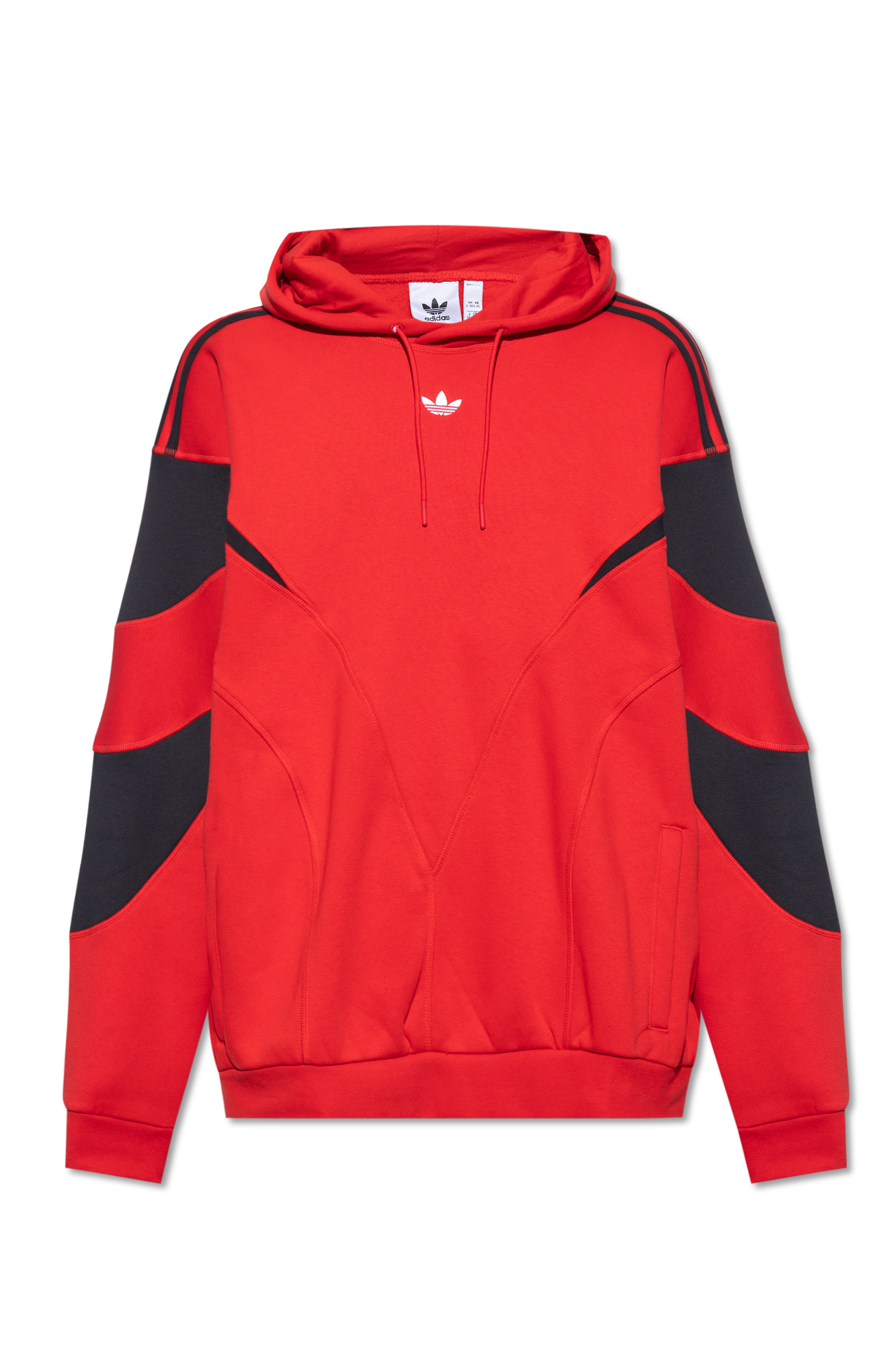 Adidas originals black and cheap red hoodie